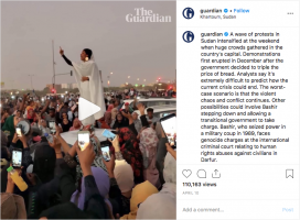 Activist Alaa Salah captured the world’s attention and shined a spotlight on the uprisings in Sudan when a video of her addressing a crowd of demonstrators became viral over social media platforms.